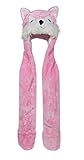Bioterti Girls' Petite Plus Size Animal Hat, Pink, 6.5