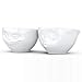 TASSEN Medium Porcelain Bowl Set No. 1, Grinning & Kissing Face, 6.5 oz. White (Set of 2 Bowls)