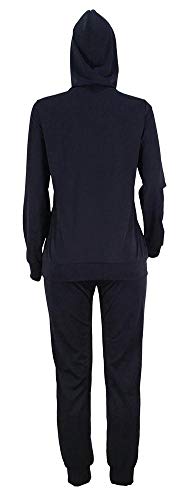 Womens 2 Pieces Outfits Long Sleeve Ripped Hooded Sweatshirt Tops Bodycon Long Pants Tracksuit Set Plus Size
