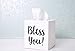 Bless You! Wood Tissue Box Cover, White
