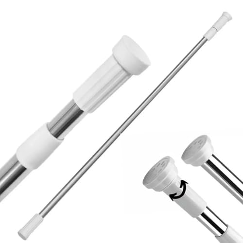 Varão Extensível Regulável para Cortina de Banheiro e Cozinha 70-120 cm Sem Furar Parede Premium