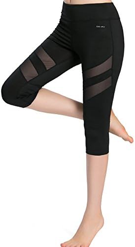 Women's Active Mesh Capri Leggings Non See Through