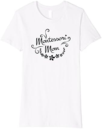 Womens Montessori Mom Tshirt Large White