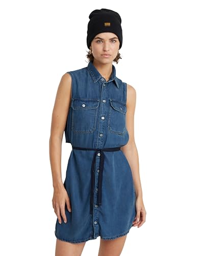 G-Star RAW Women's Dresses Soft Cargo Dress wmn, Blau (Faded Whirlpool D24872-D548-G645), S