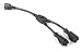 2 Way Splitter Extension Cord, 3 Prong Double Outlet Power Cord, 16 AWG, 1 Foot Black by ClearMax