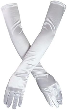 Fankeshi Women's Classic Adult Size 21" Long Party Bridal Dance Opera Length Satin Gloves