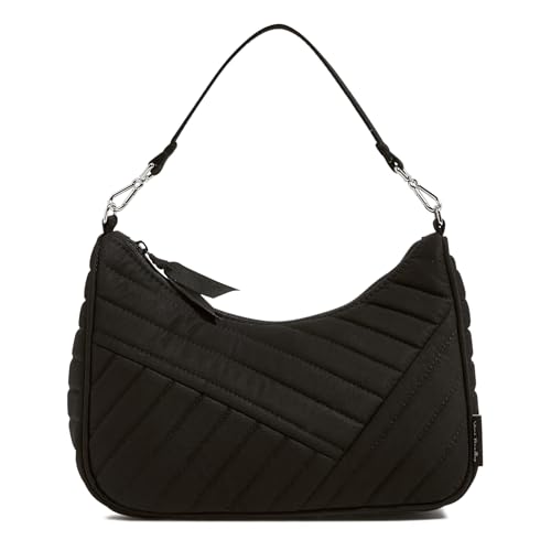 Vera Bradley Cotton Frannie Mini Crescent Crossbody Purse, Sac à bandoulière Femme, Noir, Taille Unique