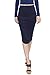 TheMogan Women's Basic Comfort Elastic Waist Ruched Knee Length Pencil Skirt
