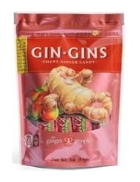 Caramelo de jengibre Gin Gins, sin gluten, vegano, paquete variado de 4 sabores: (1) Original de Gin Gins, (1) Manzana condimentada de Gin Gins, (1) Cacahuate de Gin Gins y (1) Potencia de Gin Gins, 3 onzas Cada uno