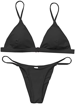Women's 2 Pcs Bikini Triangle Top Brazilian Bottom Swimwear Bikini Set