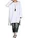 Mordenmiss Women's Fashion Asymmetrical Side Slit T Shirt Dress L White