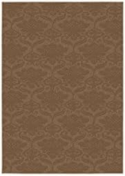 Victorian Generic Cut-and-Loop Patterned Olefin Area Rug Tan