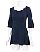 Lock and Love Sleeve Pullover Tunic Top L NAVY