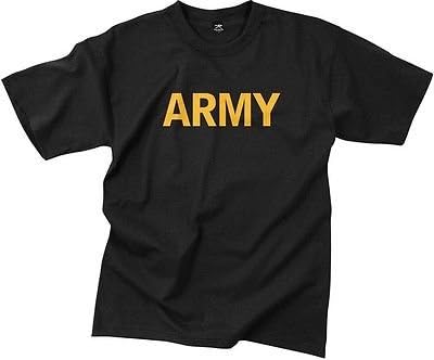 Gcci Sport Clothing US Army Apfu Black Moisture Wicking Pt Physical Training Work Out Gym T-Shirt