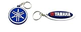 2 X Yamaha Rubber Keychain Key Ring Circle and Oval
