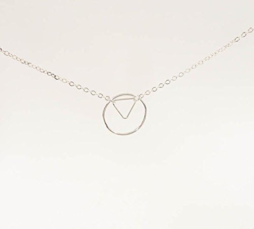 Sterling silver Triangle and Circle Necklace
