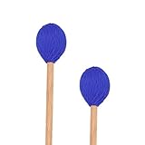 Blue Marimba Mallets Medium Hard Yarn Head Keyboard with Maple Handles for Percu