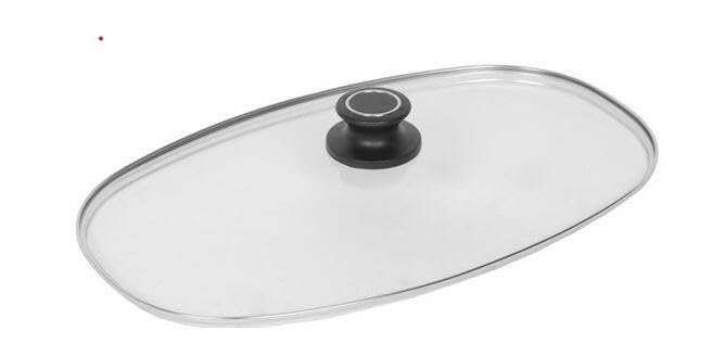 AMT Gastroguss AMZN-03222S-Z1-L2 Glass Lid with Lid Knob and AMT Original Banner 32 x 22 cm Oven Safe Suitable for Small Casserole Dish AMT Gastroguss