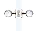Decor Living, AMG and Enchante Accessories Faceted Crystal Door Knobs with Lock, Privacy Function for Bed and Bath, IRIS Collection, DK04S-PR SXO, Satin Nickel