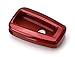 iJDMTOY Glossy Metallic Red Exact Fit Key Fob Shell Cover Compatible with 2017/2018-up Toyota Camry Prius Prime Mirai C-HR, etc w/Push Start Engine Feature