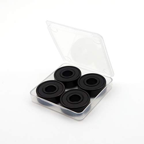Z-FIRST High Speed 608RS Hybrid Black Ceramic Bearings for Longboard, Inline Skates, Skateboard, Scooters, Skateboard and More (Pack of 4, Black)