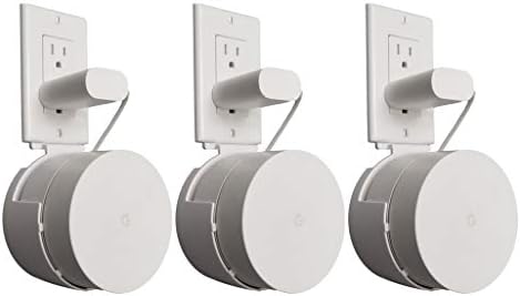 Dot Genie Google WiFi Outlet Holder Mount [Pro Version]: The Strongest, Most Versatile and Attractive Mount Stand Holder for Google WiFi. Great for Home and Businesses! Still No Screws! (3-Pack)
