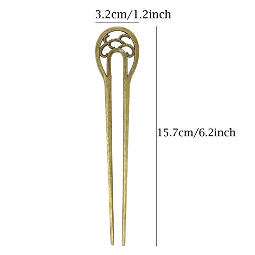 VIEEL U-shaped Metal Fashion Hairpin Hair Clip Clamps Accessories 6.3 inches Fork Hairpin Barrettes Pin Ponytail Holder for Girls Womens
