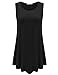 JollieLovin Women's Plus Size Sleeveless Solid Basic Comfy Summer Tunic Tank Top with Flare Hem - Black, XL (1X)