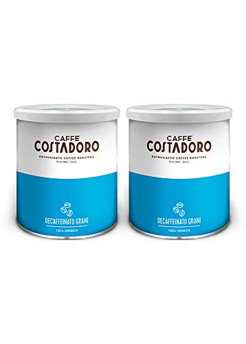 CAFFE' COSTADORO - Entkoffeinierte Kaffeebohnen - 2 Dosen, 0,5 kg