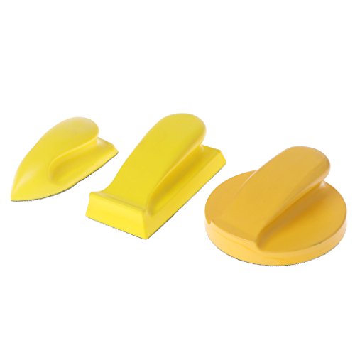 ULKEME Sanding Block Polishing Backing Pad Handle For Grinding Rectangular/Round/Bullet