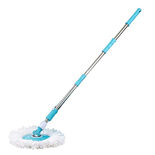 Spin Easy Mop Handle Pole Replacement-Suitable for Press Type Buckets for Floor Mop 360 Bucket with or without Foot Pedal Version by Buyplus (light blue)