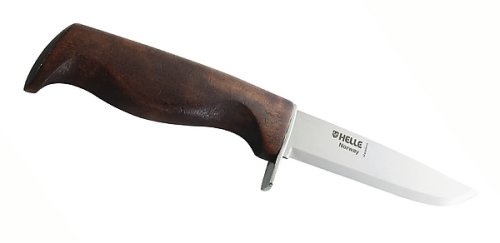 Helle Speider (Scout) Fixed-blade Knife, 90 mm, Birch Wood Handle, Finger Guard