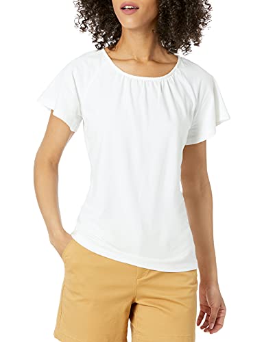 Amazon Essentials Women's Regular-Fit Cape Sleeve Open Crewneck T-Shirt for Wor…