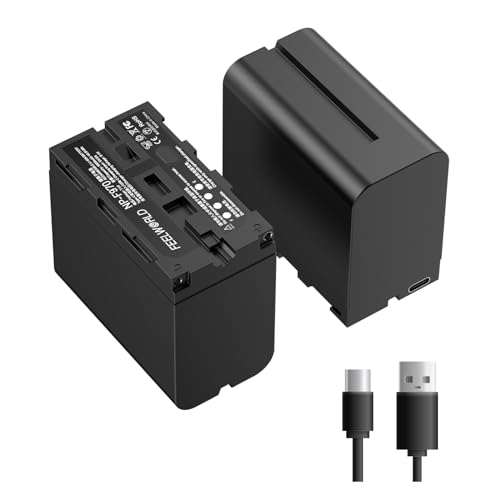 FEELWORLD 1 Pack NP-F970 6600mAh Battery Replacement of NP-F970 F960 F950 F770 F750 F570 F550, USB-C Fast Charging Rechargeable for LED Light, Camera Monitor, Wireless Transmission
