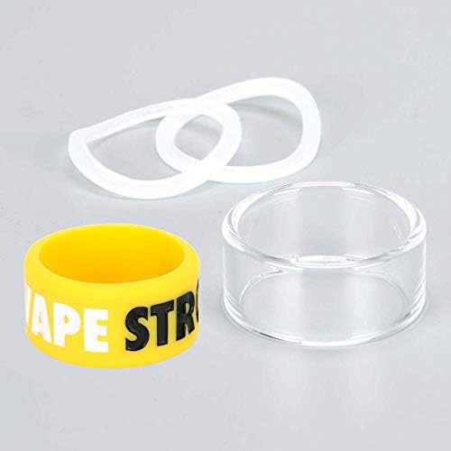VAPORESSO VM22 Tank/VM Solo 22 Kit Replacement Pyrex Glass Tube Piece & VAPESTRONG Vape Band Bundle