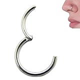 NewkeepsR 18G/16G/14G/12G/10G 316L Steel Nose Hoop Ring Earring Hinged Clicker Seamless Segment Helix Daith Cartilage Lip Piercing-6/7/8/9/10/11/13/14mm