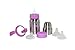 organicKidz Baby Grows Up Stainless Steel Bottle Set, Lavender Dots, 9 Ounce