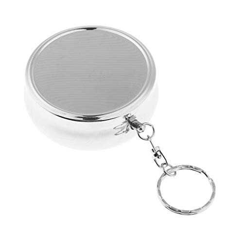 SM SunniMix Portable Pocket Ashtray/Vehicle Cigarette Ashtray, Mini Stainless Steel Ashtray with Key Chain and Inside Mirror - L - Thumbnail 2