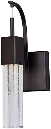 Bronze Fizz Iii 1 Light 14.5X27;X27; Wall Sconce With Patterned/Etched Glass Shade