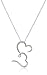 Sterling Silver Cubic Zirconia Double Heart Pendant Necklace, 18
