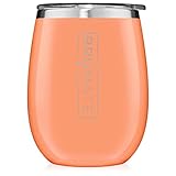 BrüMate Uncork'd XL 14oz Wine Glass Tumbler With Splash-proof Lid - Made With Vacuum Insulated Stainless Steel (Peach)