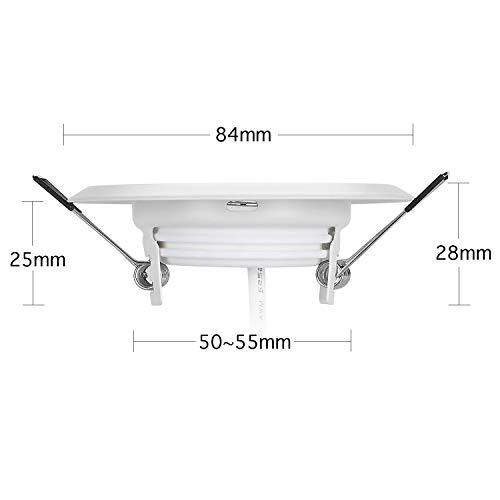 Set of 3 HCFEI Ultra Flat LED Recessed Spotlights in White with Module 230 V I W 320 Lumen Warm 3000 K Beam Angle 120° Dimmable 55 mm Hole Mounting Round Recessed Light
