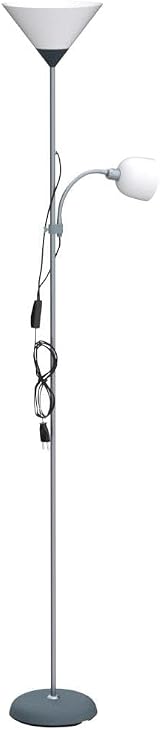 MiniSun Modern Metallic Silver 2 Way Floor Lamp Mother Father Child view 4