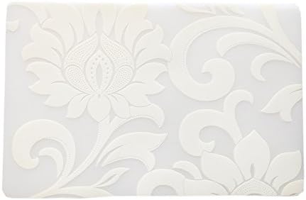 August Dream 6 Pcs Thin Wipe Clean Placemats Set of 6 Placemat for Kitchen Dinner Table Place Mats Dining Placemats Plastic Waterproof, Wipeable, Translucent (Big White Flower)