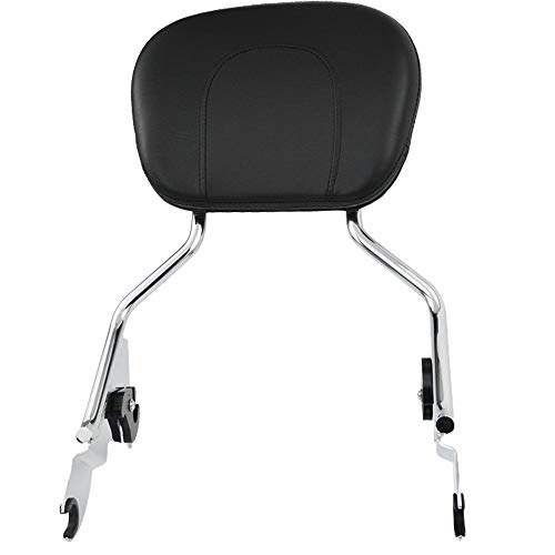 Chrome Detachable Passenger Sissy Bar Backrest Pad and Stealth Luggage Rack for Harley Davidson Touring Road King Electra Road Glide FLH FLHX FLT FLHR FLTR 2009-2019