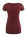 Love2Mi Short Sleeve Maternity Tops Side Ruched Maternity T-Shirt Fitted Pregnancy Clothes Wine Red