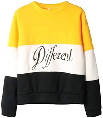 Pink Patchwork Sweatshirt Streetwear Womens Long Sleeve O Neck Hoodies
