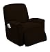 Golden linens One Piece Stretch Recliner Chair Furniture Slipcovers with Remote Pocket Fit Most Recliner Chairs (Chocolate)