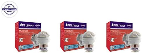 CEVA Animal Health FELIWAY MultiCat Starter Kit for Cats (Diffuser and 48 ml Vial) (Тhrее Pаck)