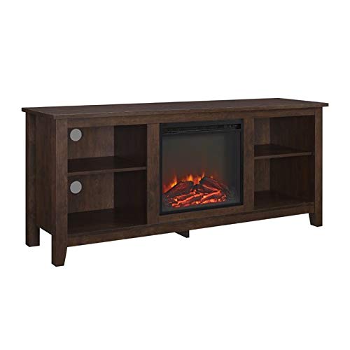 BOWERY HILL Electric Fireplace 58" TV Stand in Brown